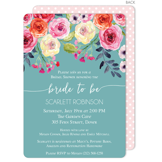 Blue Watercolor Roses Invitations